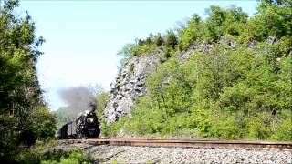preview picture of video 'NKP 765 Eastbound at the Deep Cut at Union Furnace'