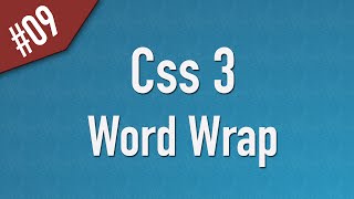 Learn Css3 in Arabic #09 - Word Wrap, White Space