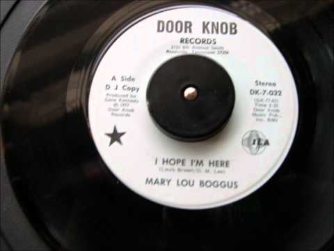 MARY LOU BOGGUS I HOPE I'M HERE DOOR KNOB RECORD LABEL DJ COPY