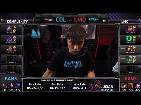 compLexity vs LMQ | S4 NA LCS Summer split 2014 SuperWeek 1 Day 2 | COL vs LMQ G2