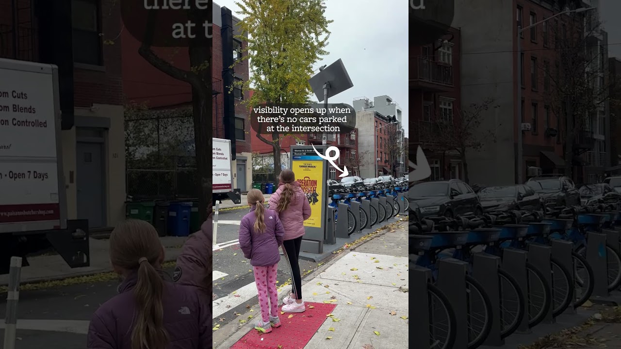 Kids at intersections with & without DAYLIGHTING! 🚸