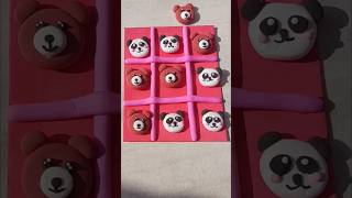 diy tic tac toe game with clay 🐼🐻 #craftersimran #youtubeshorts #diy #scrafty #shortfeed #viralcraft