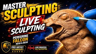 Live Sculpting, Peregrine Falcon Feather Textures - John Byerly Art Studios