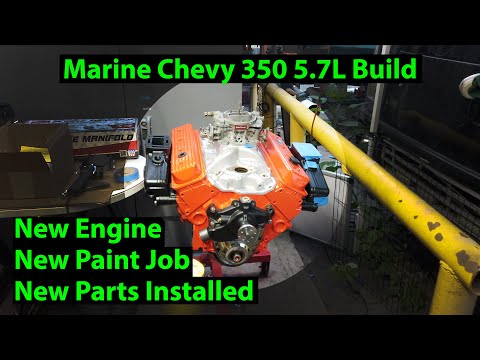 Marine Chevy 350 V8 5.7L Build - New Parts Installed & Paint - 47 Year Old Yacht Restoration - EP 20