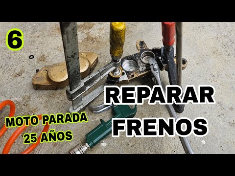 6 ⚒️ Reparar PINZAS de FRENO Moto agarrotadas y sacar pistones 🚀 Yamaha TDR 250 parada 25 años