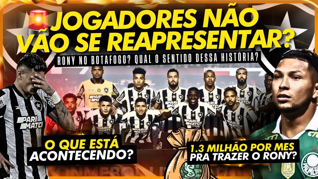 ⚠️POLEMICA NO BOTAFOGO: TIME NÃO IRÁ REAPRESENTAR? KKKK | RONY NO BOTAFOGO? 1.3 MILHÃO POR MES (???)