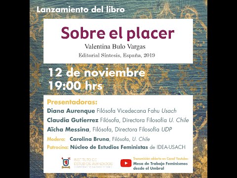 Lanzamiento Libro "Sobre el placer", de Valentina Bulo Vargas.