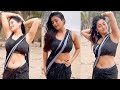 Rashi Singh Beach Photoshoot With Black Saree Paired With Matching Sleeveless Blouse Look Part 3