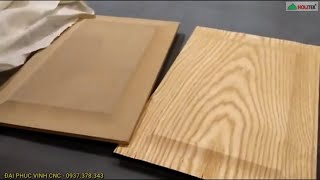 Cách người ta phủ Veneer cả 2 mặt lên tấm cửa tủ bếp, cánh tủ tân cổ điển ... HT-2580AV