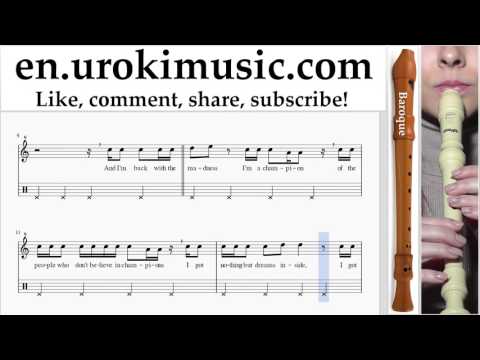 Recorder lessons (B.) Fall Out Boy - Champion Sheet Music Tutorial Part#2 um-i352