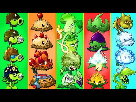 6 Team PEA x MINE x MELEE x MINT x DRAGON x DARTS - Who Will Win? - PVZ 2 Team Plant Battlez