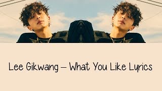 Lee Gikwang - What You Like [Hang, Rom &amp; Eng Lyrics]