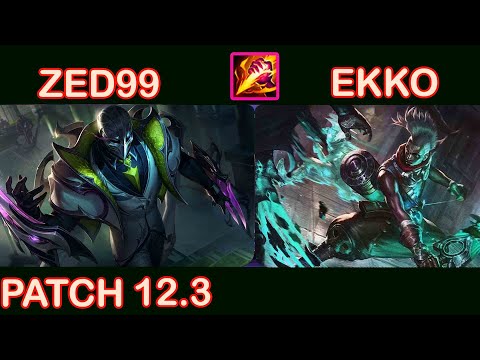 ZED99 PLAYS ZED VS EKKO - KR CHALLENGER PATCH 12.3