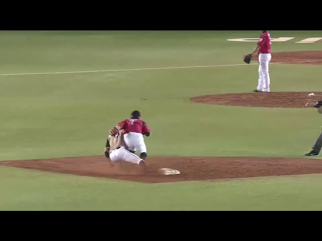 【5回表】マリーンズ・田村 自慢の強肩を見せファイターズ・中島卓を刺す!! 2016/8/4 M-F