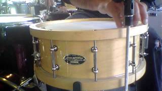 Video thumbnail for Pacific / PDP 14x5  wood hoop Snare Drum by GrandCentralMusic1