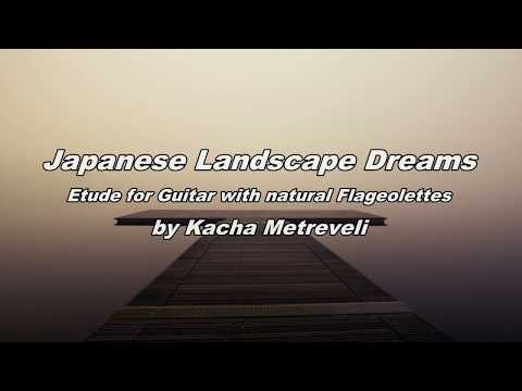 "Japanese Landscape Dreams" - Etude for Guitar by Kacha Metreveli (Score video) #guitarflageolettes