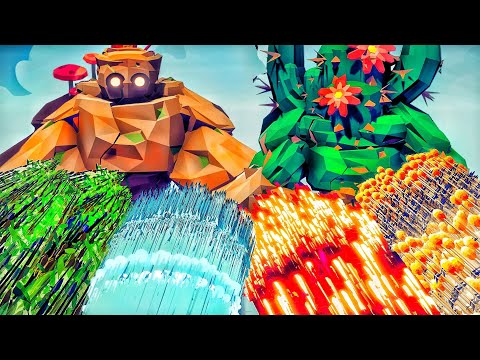 CACTUS GOLEM & SOIL GOLEM vs 2x EVERY GOD - Totally Accurate Battle Simulator TABS