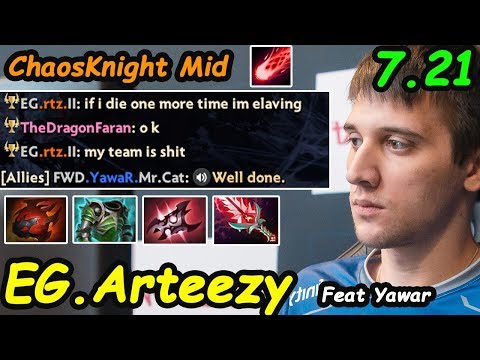 EG Arteezy - [Chaos Knight] MID Babyrage BEST BUILD CK 7.21 Feat Yawar | Dota 2 Rank