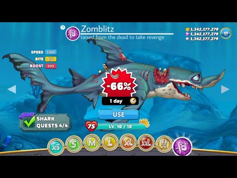 GOT NEW ENEMY ZOMBIE SHARK  66% OFF - Hungry Shark World