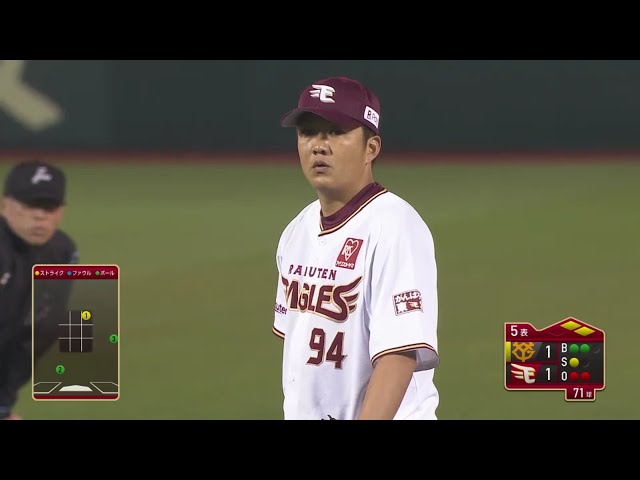 【5回表】バースデー登板のイーグルス・石橋 5回1失点に抑える‼ 2019/6/6 E-G