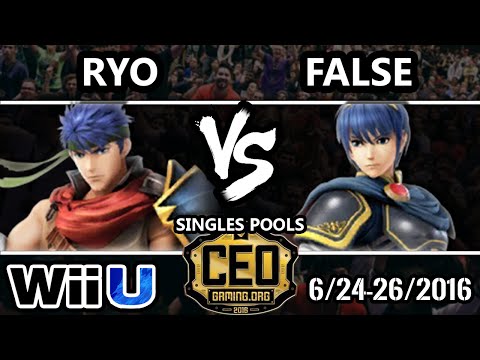 CEO 2016 Smash 4 - #THE False (Marth, Ryu) Vs. MVG | Ryo (Ike) SSB4 Tournament - Smash Wii U