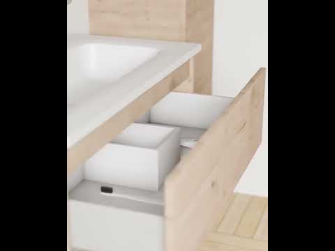 kielle Nefia - Dulap cu lavoar, 80x55x46 cm, 2 sertare, stejar auriu 50027S821