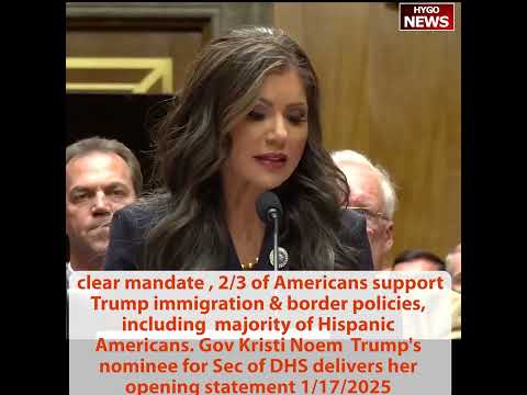 Gov Kristi Noem opening statement on South Dakota experience, border, cybersecurity & Secret Service