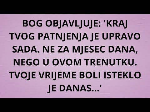 BOG OBJAVLJUJE Tvoja Bol Završava SADA   Otkriven Tajni Plan Obnove