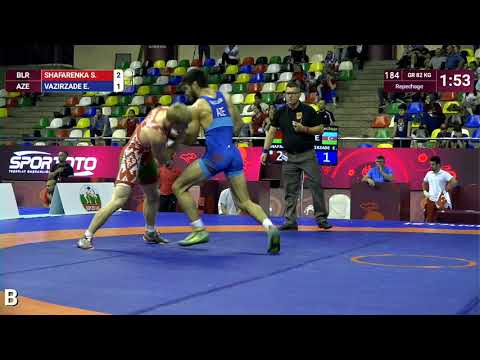 Repechage GR - 82 kg: S. SHAFARENKA (BLR) v. E. VAZIRZADE (AZE)