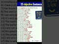 25 Adjective Sentences Adjective Sentences Grammar English Vocabulary Gargilnf