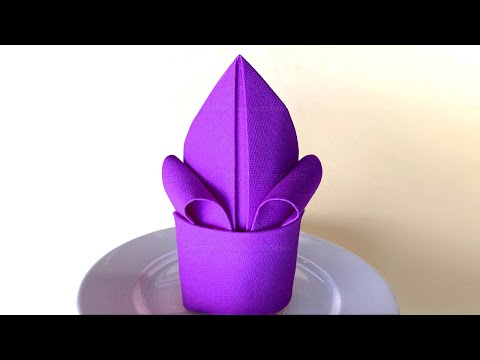 Servietten falten: Lilie. Einfache Blume aus Servietten falten für Hochzeit, Weihnachten, Geburtstag