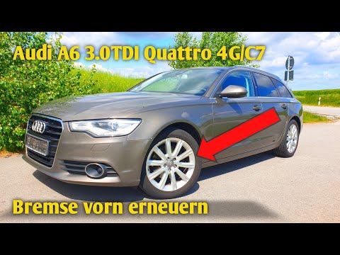 Audi A6 4G Bremse vorn erneuern 3.0TDI C7 Quattro, front brakes replacement