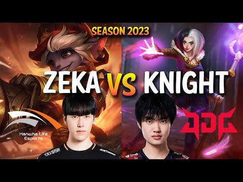 HLE Zeka TRISTANA vs JDG Knight LEBLANC - (Doran, Clid, Zeka, Delight vs Cayon, Knight) - KR Ranked