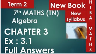 7th maths term 2 chapter 3 exercise 3.1 full answers tn samacheer new syllabus