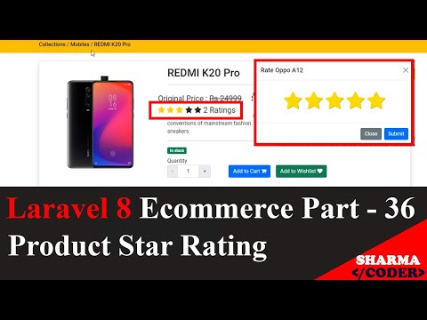 Laravel 8 Ecom Part 36 Product Rating in laravel ecommerce | Star rating in laravel