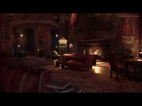 ASMR Gryffindor common room Night time  ♥Harry Potter inspired Hogwarts Legacy Castle | Wizard