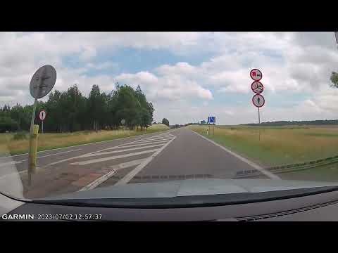 Przejazd drogą DK2 między węzłami budowanej autostrady A2 w okolicach Siedlec - lipiec 2023