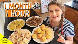 Batch Baking 1 MONTH of Toddler Snacks in 1 HOUR  | Easy Snacks to Defrost & Go