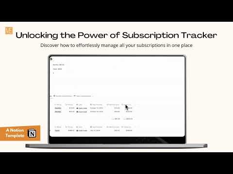 Subscriptions Tracker a Notion Template | Prototion