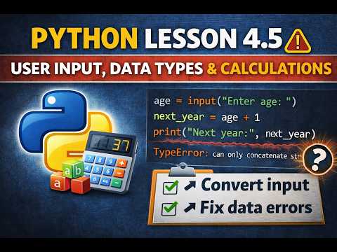 Python Tutorial For Beginners Input Data Type Error— Full Lesson