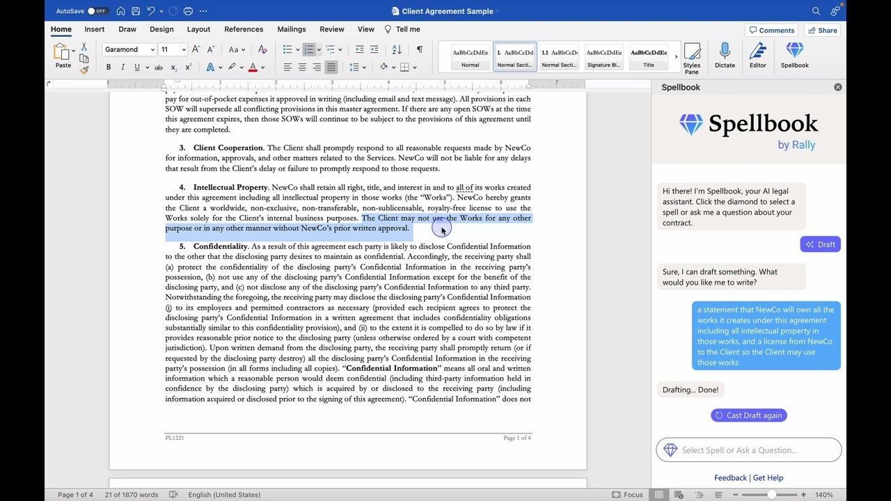 How I Use Spellbook: Drafting Contract Provisions