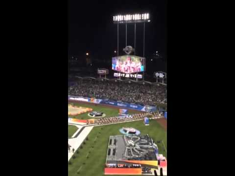 2014 Stadium Series Kings vs Ducks Dodger Stadium intro