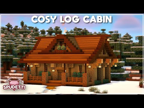 Spudetti - Minecraft: How to Build a Cosy Log Cabin [Easy Tutorial] 2020