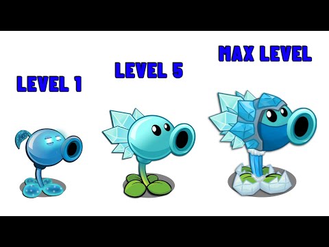 PVZ 2 - SNOW PEA & All Plants Low Level vs Middle Level vs Max level!