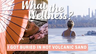 Getting buried in hot volcanic sand at SoJo Spa Club | What the Wellness
