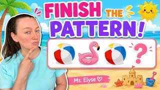 Preschool Circle Time | Beach Patterns! 🏖️☀️ | Fun Preschool Pattern Game & Printable Activity