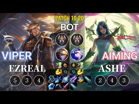 HLE Viper Ezreal vs KT Aiming Ashe Bot - KR Patch 10.20