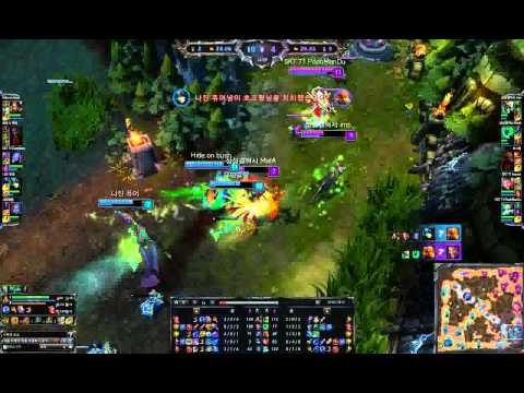 SKT t1 faker (nidalee) vs poohmandu (mid zillon) 06-12-2014