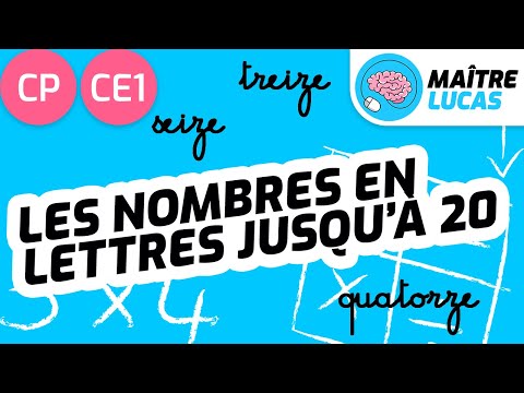 Nombres en lettres jusqu'à 20 CP - CE1 - Cycle 2 - Maths - Mathématiques