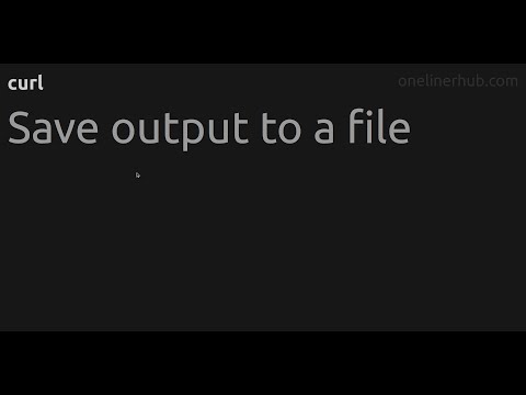 Curl Save To File